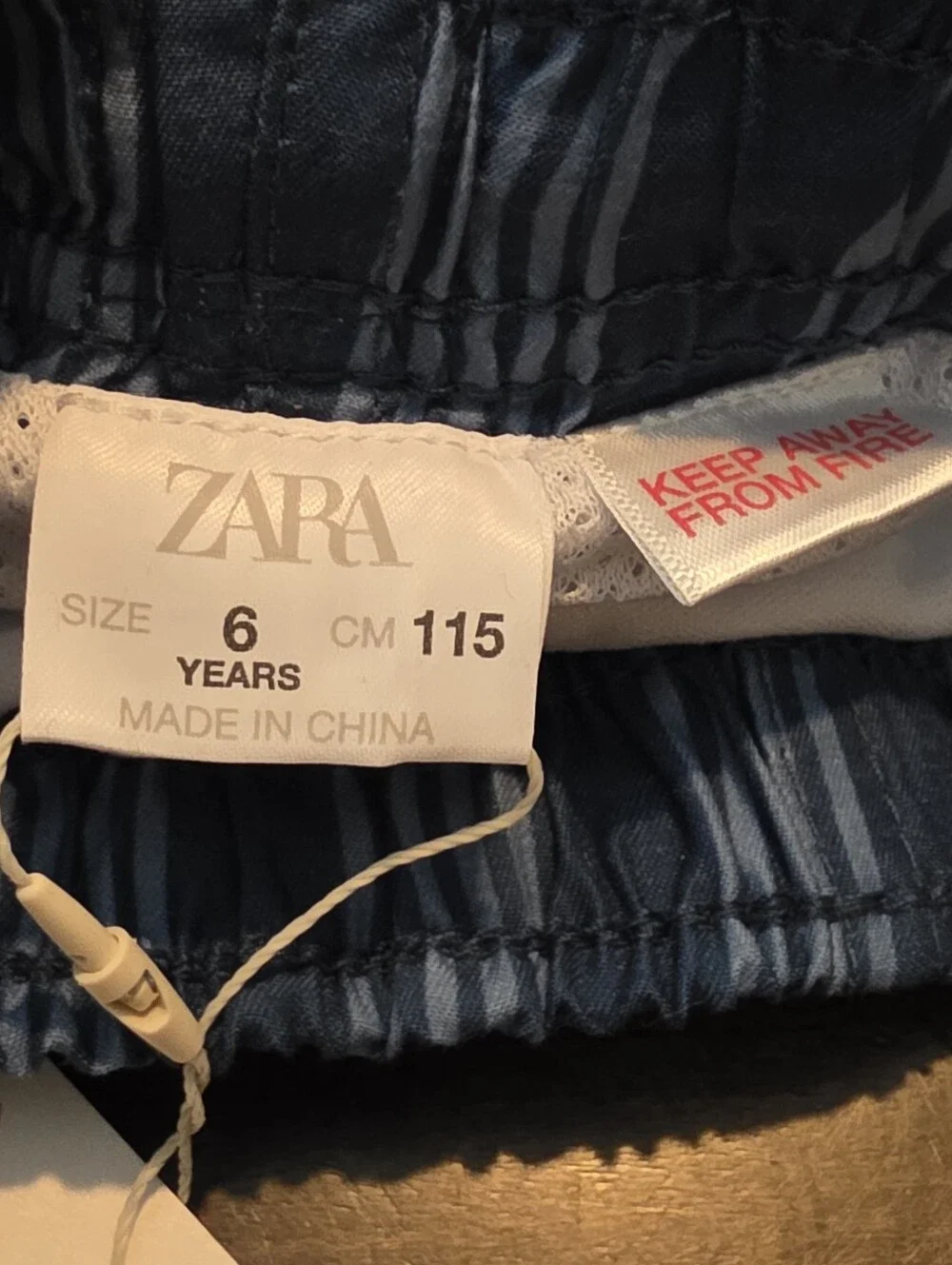 Boys Zara Swim Trunks Size 6 Years Blue Striped NWT